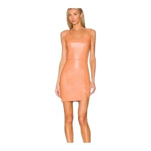 NEW N:Philanthropy Vegan Leather Mini Dress Nuevo Sleeveless Camel Size XS